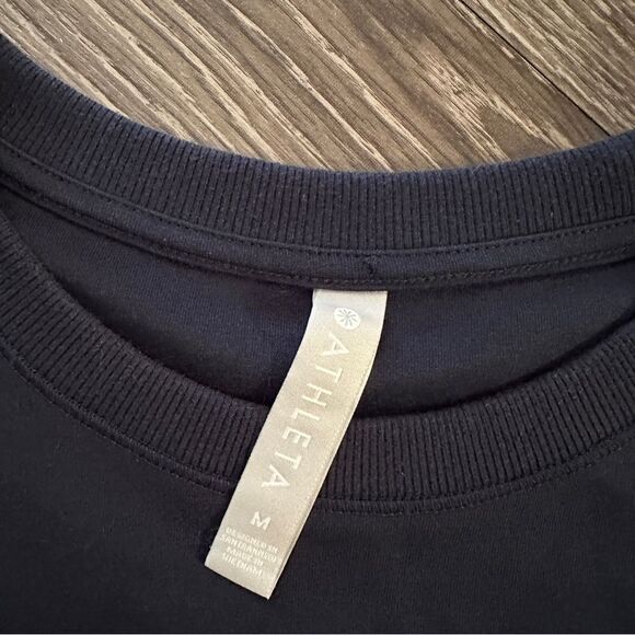 Athleta Gallery Colorblock Blue Short Sleeve Pocket Tee Shirt Top - Picture 4 of 7